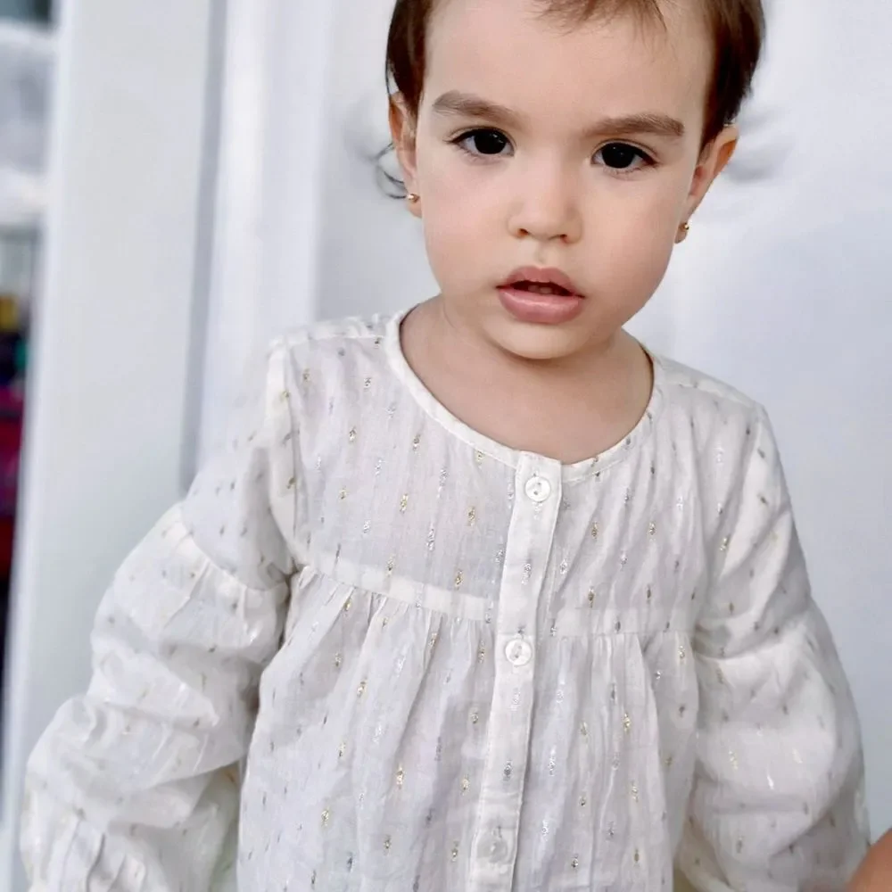 GYMBOREE | Ecru | METALLIC THREADS BLOUSE